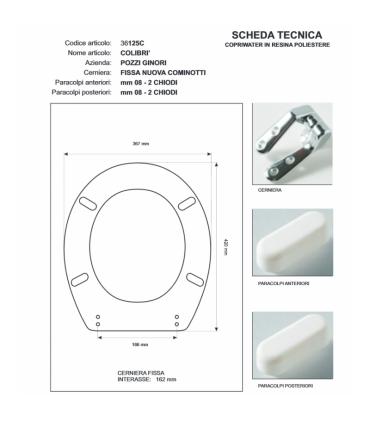 Sedile Con Cerniere Oro Pozzi Ginori Colibri