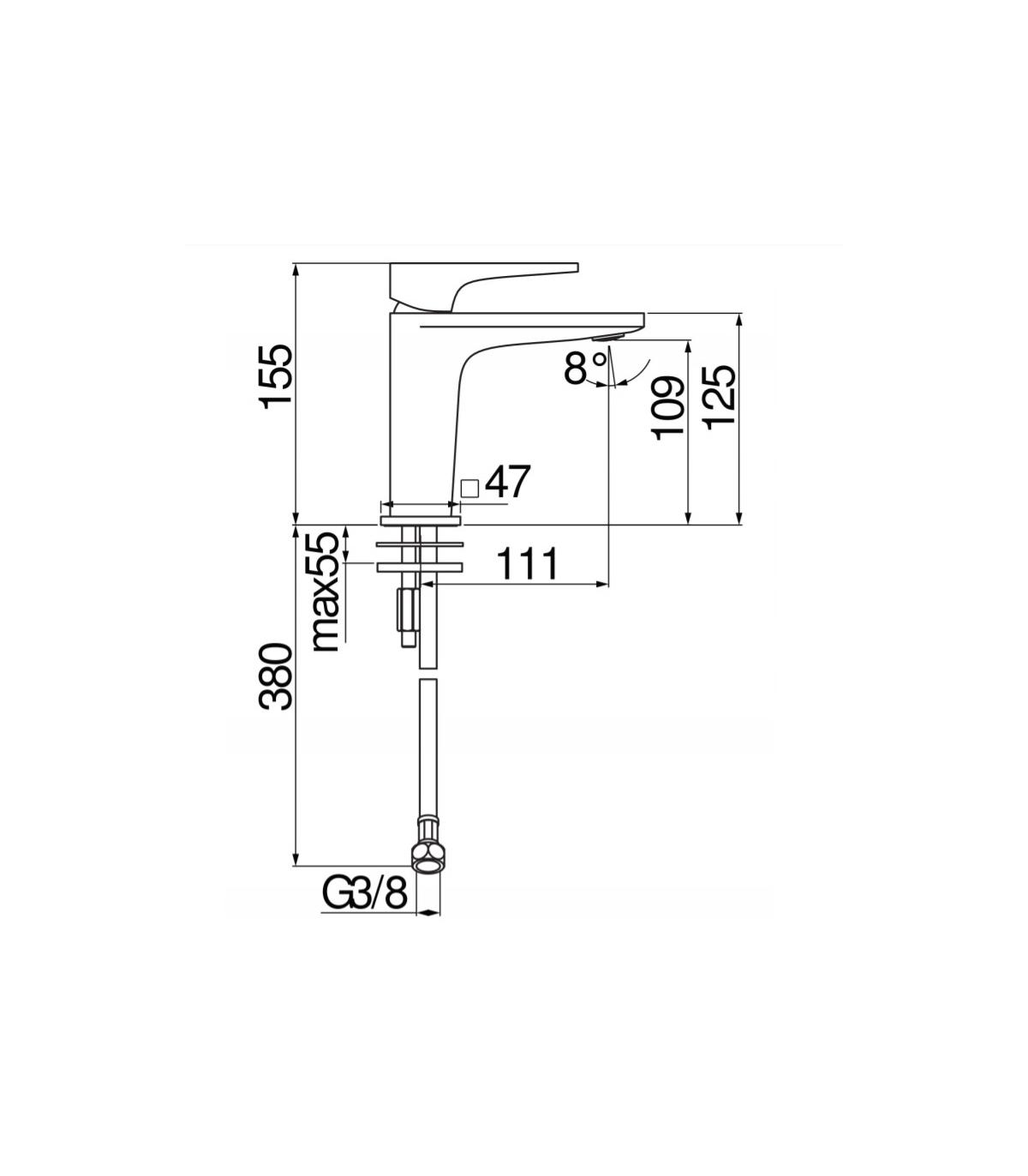 Mitigeur Lavabo Sans Vidage Nobili Seven SE124118 3 Series