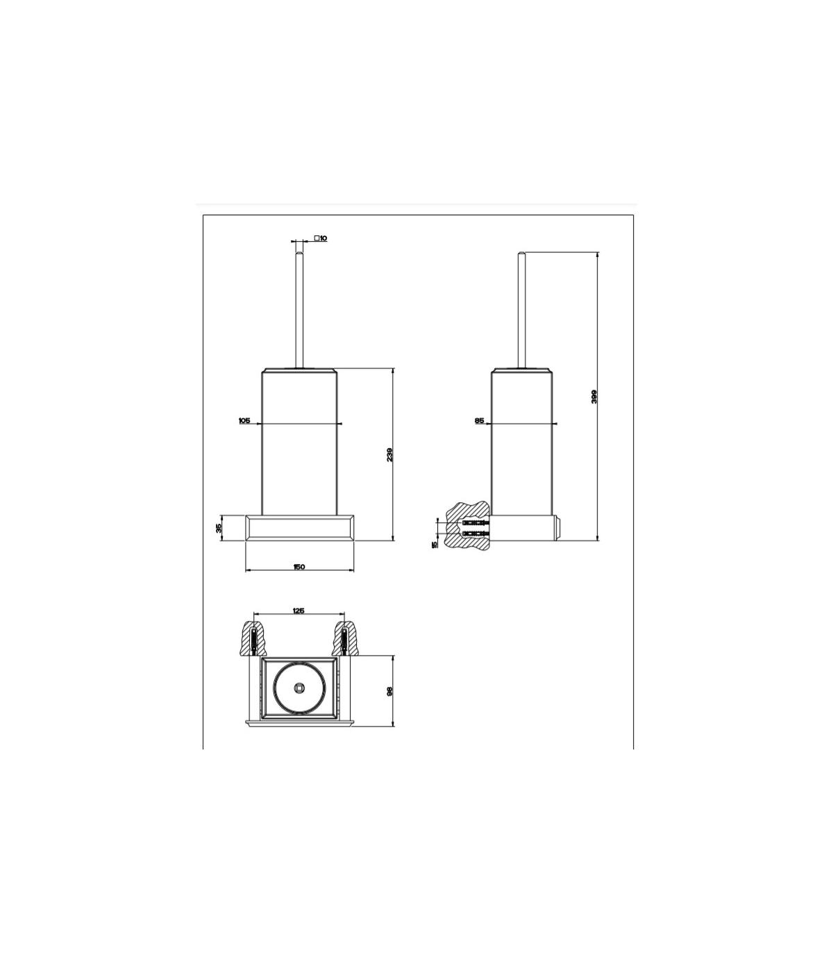 Porte brosse WC pour montage mural série Gessi Eleganza art 46419