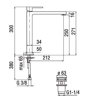 High mixer for washbasin Nobili Up UP94128/2