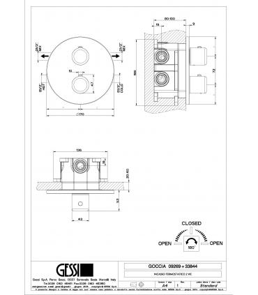 Miscelatore doccia termostatico Gessi Goccia 33844