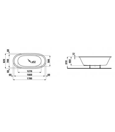 Laufen Alessi One baignoire encastrée normale