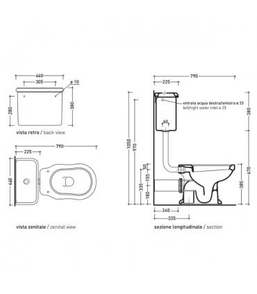 Flaminia Efi 6004 cassetta di scarico a zaino per wc