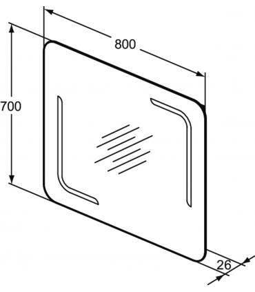 Miroir Ideal Standard avec éclairage LED dans les coins