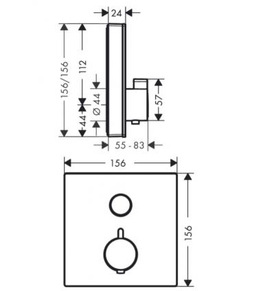 Mitigeur douche Hansgrohe Showerselect verre 15737