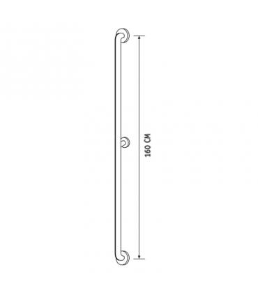 HATRIA corrimano verticale parete-parete 160 cm serie Autonomy art.Y0D