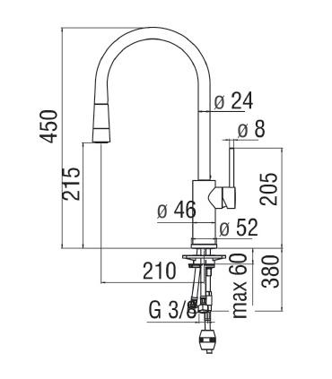 Kitchen mixer with hand shower, Nobili Web, WB00117/2