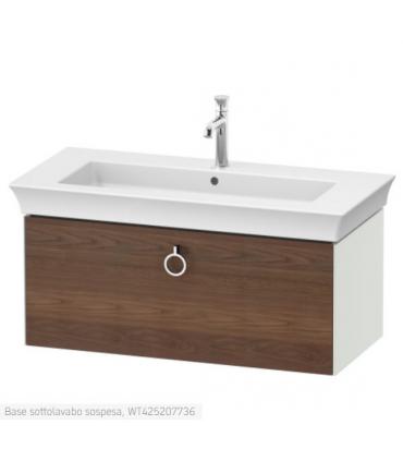 Duravit wall-hung vanity unit, White Tulip 4252 series with American Walnut front