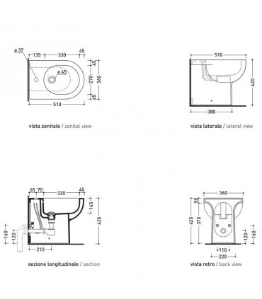 Bidet filoparete monoforo Flaminia Quick QK217