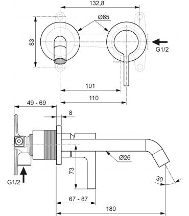 JOY A7379 WALL MOUNTED WASHBASIN 2F 220