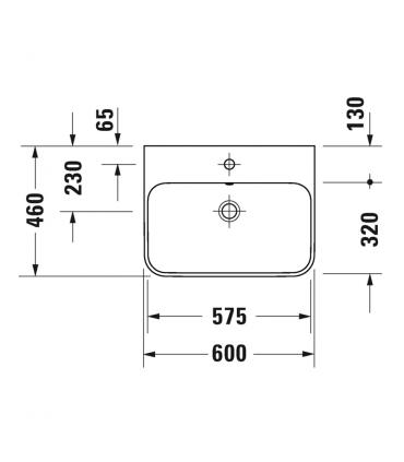 Lavabo … poser  bord du robinet et trou  Happy D2 plus Duravit