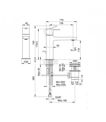 miscelatore lavabo monoforo Fantini Lame' art.M104F