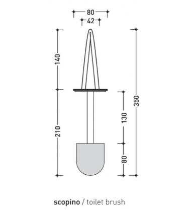 Floor-mounted toilet brush holder Ceramica Flaminia Fold