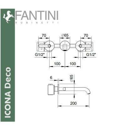 Mitigeur lavabo mural, Fantini Iaveca Deco