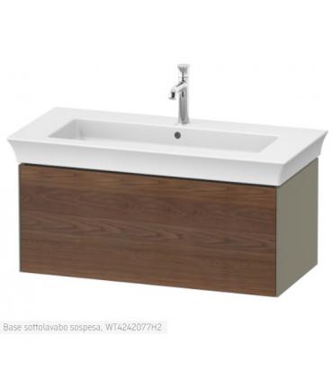 Duravit wall-hung vanity unit, White Tulip 4242 series, with American Walnut front