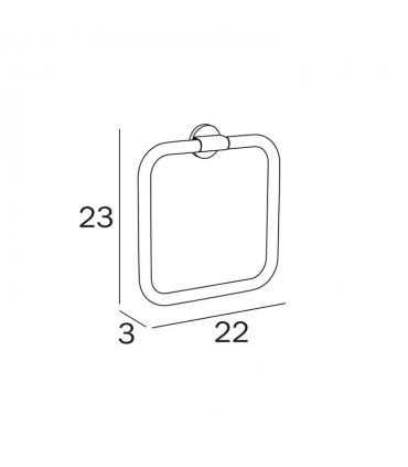 Ring towel rail INDA One 22x23x3 chrome A2416A