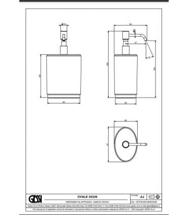 Free standing soap dispenser, Gessi, Ovale collection art.25339 white