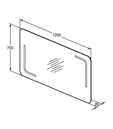 Ideal Standard mirror with LED light on the corners