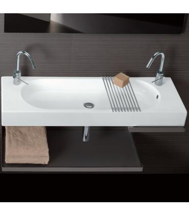 Wall hung washbasin 110x35 cm two holes collection Area