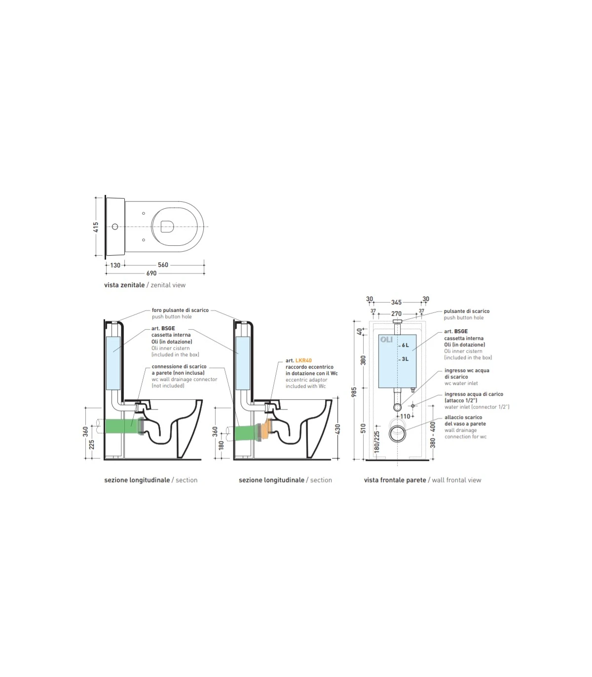 Cassetta wc monoblocco Ceramica Flaminia serie Niagara TR38