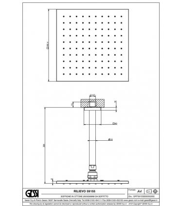 Ceiling shower head Gessi Rilievo collection art. 59155