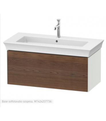 Duravit wall-hung vanity unit, White Tulip 4242 series, with American Walnut front