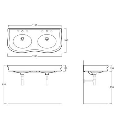 Lavabo double, Simas collection Lante