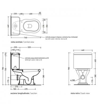 Wc monoblocco Flaminia Efi 6002 con scarico a parete