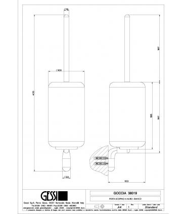 Porta scopino a parete bianco Gessi Goccia 38019