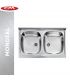 Lavello acciaio inox con 2 vasche, CM serie Mondial art.031032XCMSX monoforo