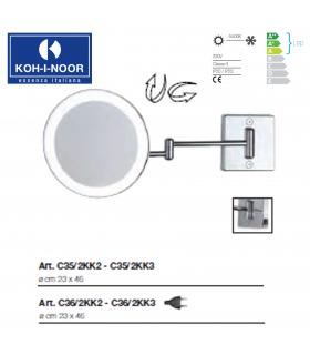 Koh-i-noor miroir grossissant X2 Discolo Led  C36/2 chrome' diam.23cm