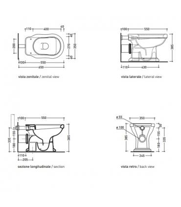 Flaminia Efi 6011 Toilet horizontal outlet, white