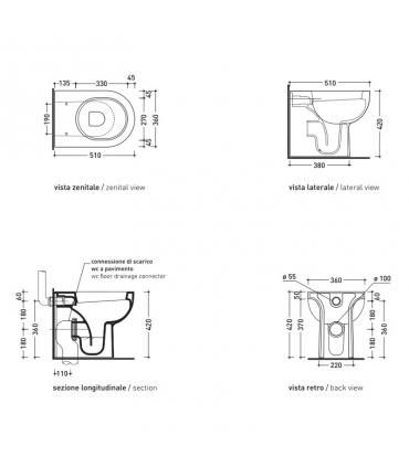 Wc filoparete Flaminia Quick QK117