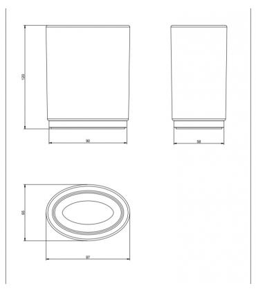 Free standing glass Gessi Ovale collection art.25333 white