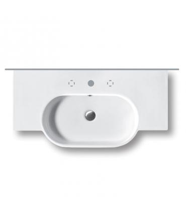 Lavabo sospeso 90x45 cm monoforo predisposto tre fori serie Area art.Y