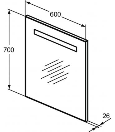 Ideal Standard mirror with upper LED light