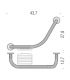 Curved safety grab bar with reversible soap dish Hermitage Colombo Design