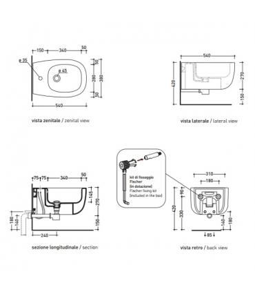 Bidet sospeso Ceramica Flaminia Bonola BN218