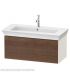 Duravit wall-hung vanity unit, White Tulip 4242 series, with American Walnut front