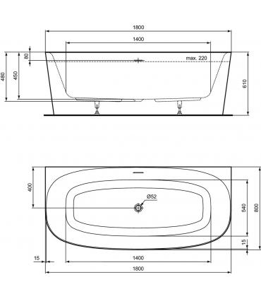 Ideal Standard bathtub Dea series art.T9940 matt white