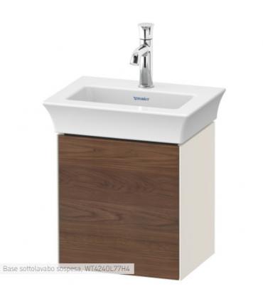 Meuble sous-vasque suspendu Duravit, série White Tulip 4240R, avec porte en noyer américain