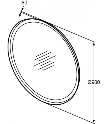 Specchio tondo con luce LED ambientale e telaio
