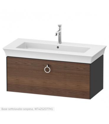 Duravit wall-hung vanity unit, White Tulip 4252 series with American Walnut front