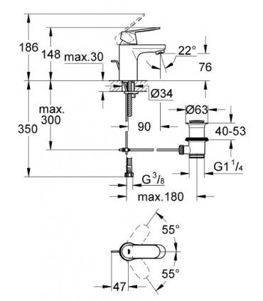 Mitigeur lavabo ecojoy, Grohe, Eurosmart Cosmopolitan