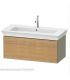 Duravit wall-hung vanity unit, White Tulip 4242 series, with front in Natural Oak