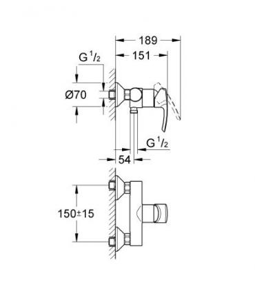 Miscelatore esterno per doccia Grohe serie eurostyle art.33590001