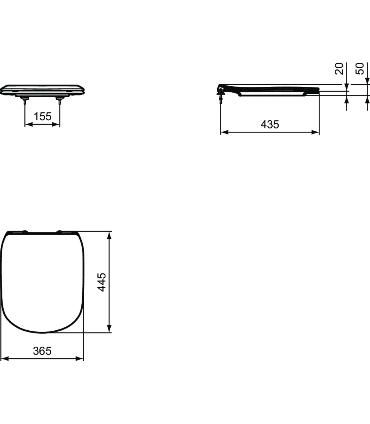 Sedile wc Ideal Standard Tesi ammortizzato.