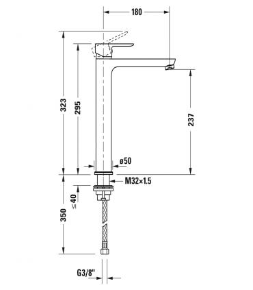 Miscelatore lavabo A.1 taglia XL Duravit senza scarico