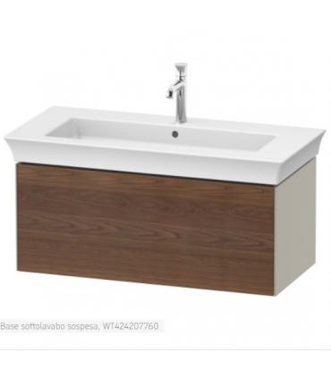 Duravit wall-hung vanity unit, White Tulip 4242 series, with American Walnut front