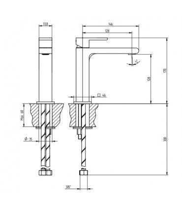 Washbasin mixer Spout Extensionta Bellosta collection JeansQ